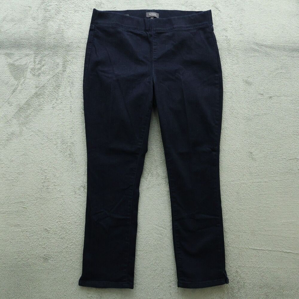 NYDJ Pull On Jeans Women's Size 12 Blue High-Rise Alina Ankle Denim 27" Inseam